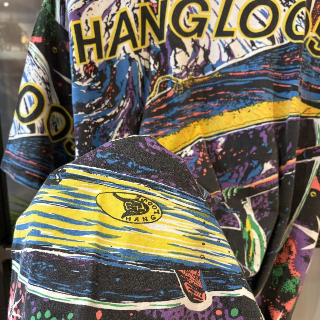 Vintage Hang Loose T Shirt Tee Mens Large Multicolour All Over Print Surf Skate Graphic Top Y2K 90s
