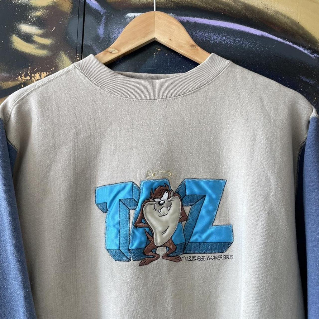 90s Looney Tunes Taz Embroidered Sweatshirt