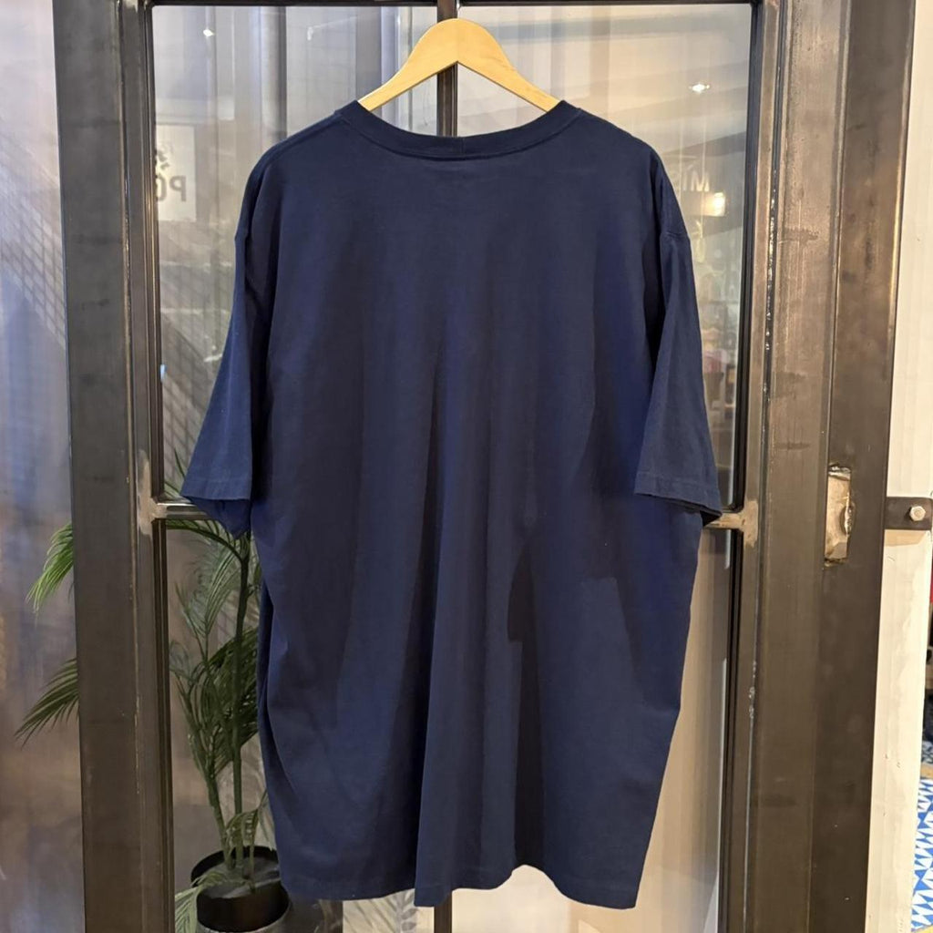 BR2306NQ-F - Vintage Retro Essential Navy Carhartt Pocket Top Tee T-shirt with RTC Networks embroidered patch logo #skater #workwear #carhartt #y2k #pocket