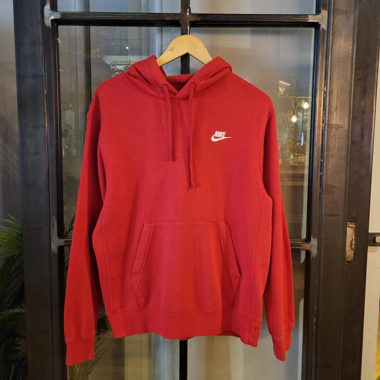 SWT292 - Vintage Retro Essential Nike Red Hoodie sweatshirt jumper crewneck with embroidered swoosh logo #essential #y2k #nike #casual