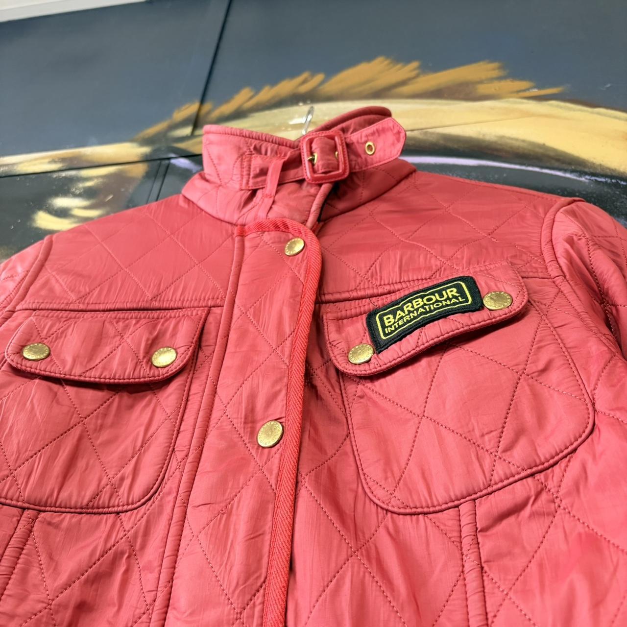 ADN0101CF-U - Vintage Retro Essential Red Barbour Full zip and button up quilted down padded lined jacket coat #british #oldmoney #quilted #outdoor #barbour