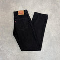 Vintage Levi's 505 Jeans Mens 34x32 Black Denim Wash Straight Leg Trousers Cowboy Western USA 90s Y2K