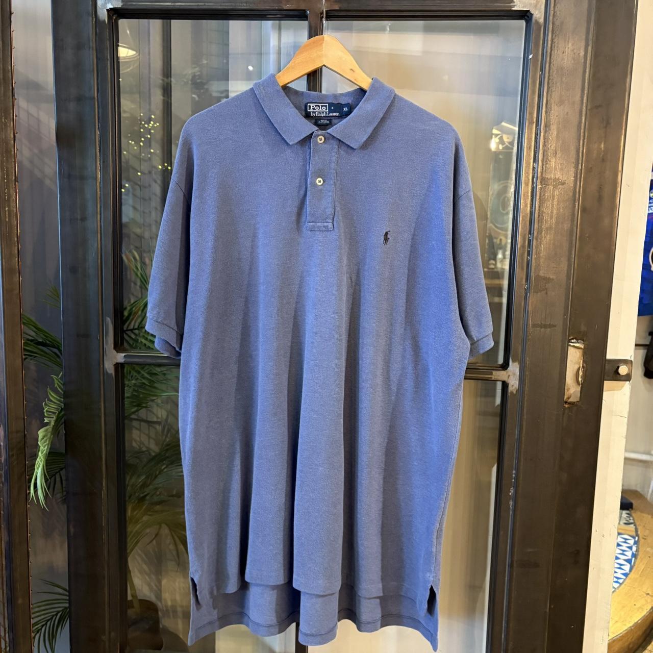POL554F - Vintage Retro Ralph Lauren Plain Lavender Polo Shirt Short Sleeve collared button up top  #Y2K #preppy #chiefkeef #oldmoney #ralphlauren
