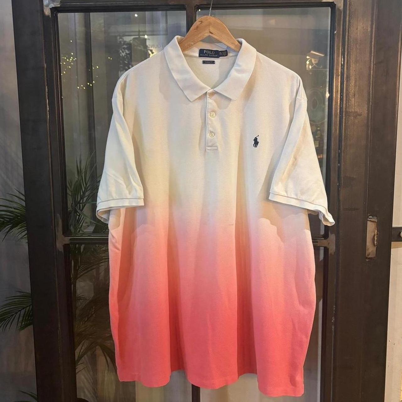 POL455-F - Vintage Retro Ralph Lauren Pink Dyed Polo Shirt Short Sleeve collared button up top  #Y2K #preppy #chiefkeef #oldmoney #ralphlauren