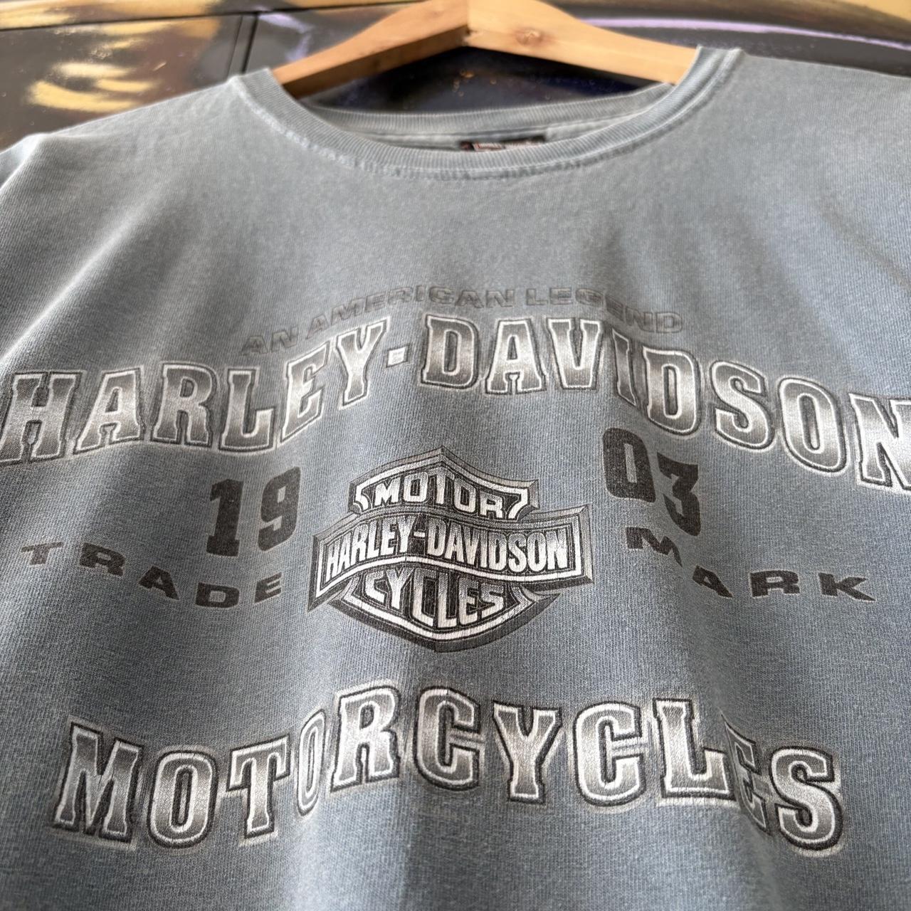 Vintage Harley Davidson T Shirt Mens Medium Blue Daytona Beach Florida Biker Grunge Graphic Print Top Tee T-shirt 90s Y2K 00s