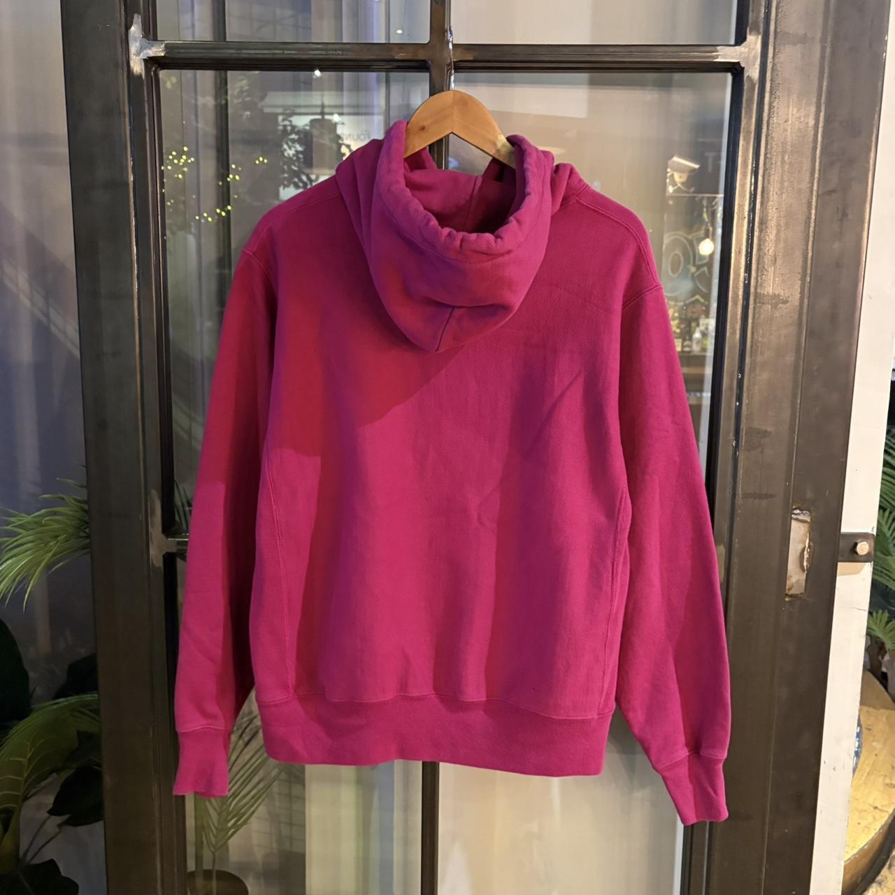 SWT365 - Vintage Retro Essential Champion Pink Hoodie Jumper Sweatshirt with big spellout embroidered logo #90s #sportswear #essential #champion #y2k