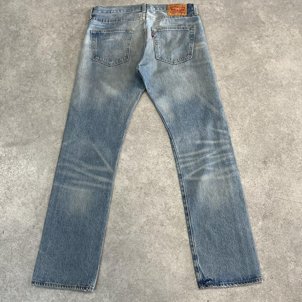 Levi’s 501 Distressed Light Wash Denim Jeans