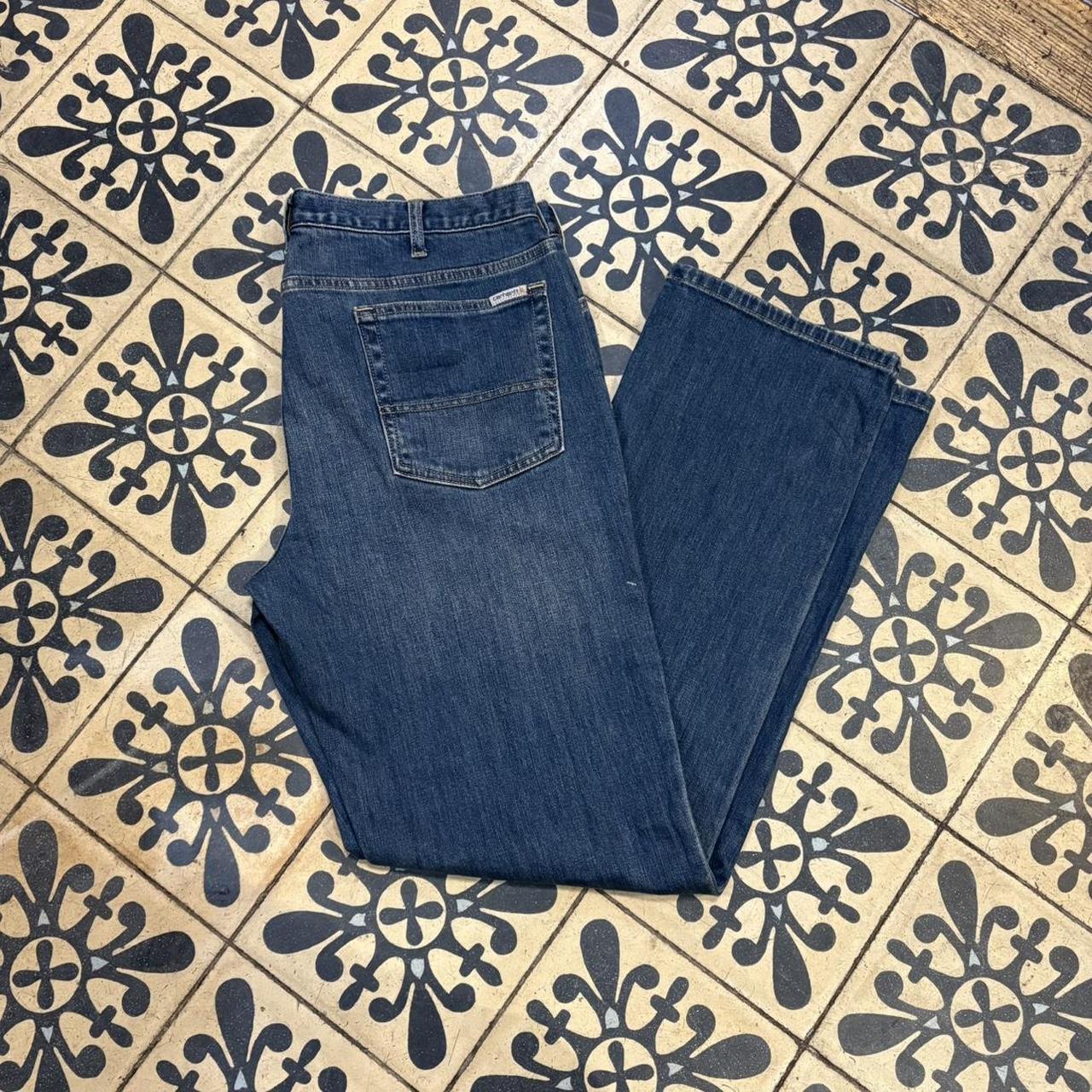 CP4703D-F - Vintage retro essential Carhartt Straight Leg Blue Wash Denim Jeans Trousers pants #denim #carhartt #straightleg #jeans #skater