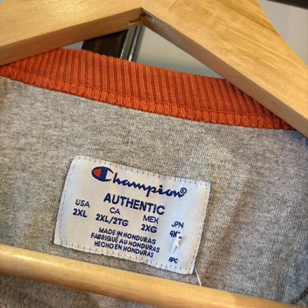 SWT684F - Vintage Retro Essential Orange Champion Crewneck Jumper Sweatshirt with  embroidered logo #90s #sportswear #essential #y2k #champion