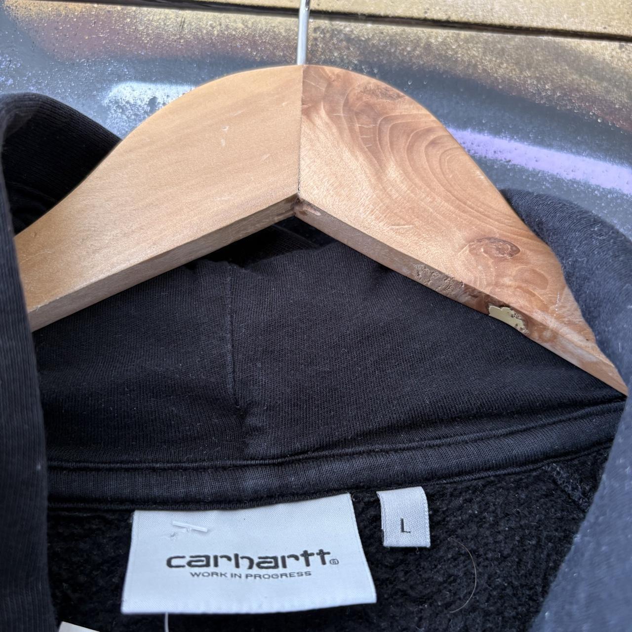Carhartt WIP Hoodie Mens Large Black Chase Essential Basic Pullover Jumper Top Surf Skate Detroit 90s Y2K 00s