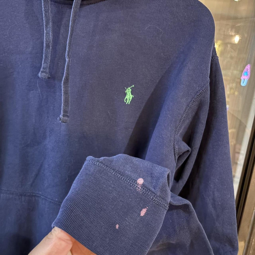 SWT691F - Vintage Retro Essential Navy Polo Ralph Lauren Sweatshirt Hoodie with embroidered chest logo #y2k #preppy #oldmoney #preppy #poloralphlauren