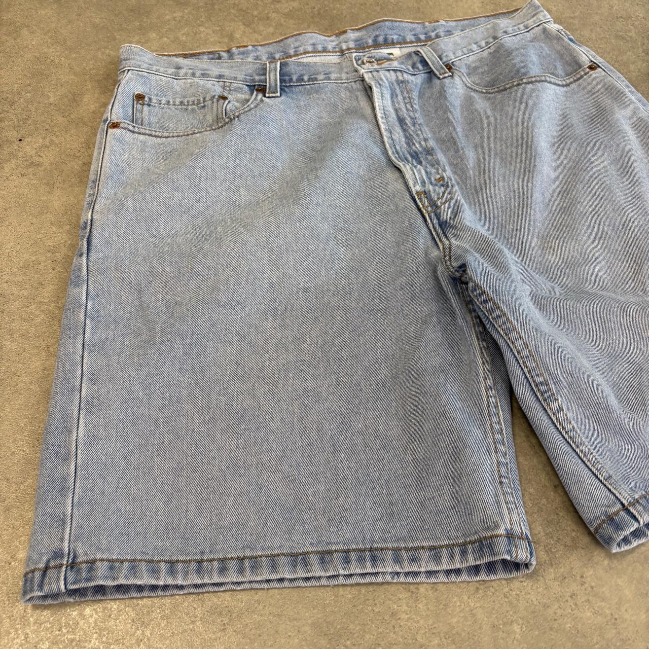 Vintage Levi’s 550 Jorts Mens 38”Light Blue Wash Denim Jean Shorts Baggy Wide Leg Skate Surf Hip Hop 00s Y2K