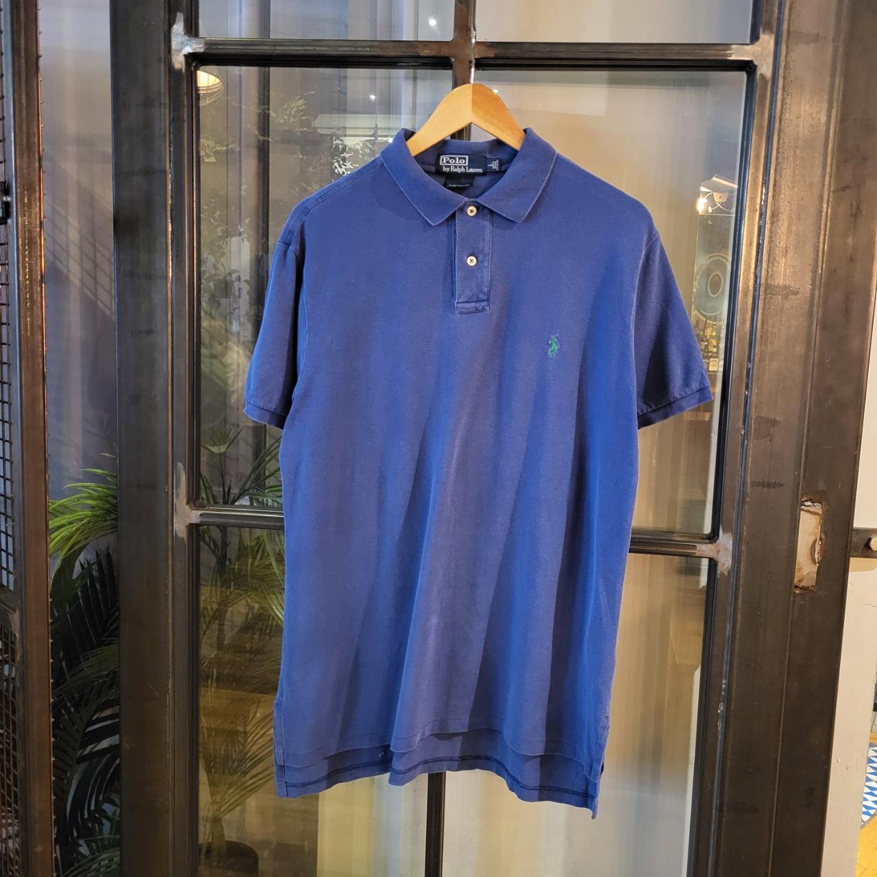 POL153 - Vintage Ralph Lauren Blue Polo Shirt Short Sleeve collared button up top #Y2K #preppy #chiefkeef #golf