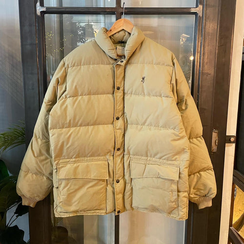 0325F57BR - Vintage Retro Essential Beige Browning down puffer padded jacket coat #y2k #hunting #outdoors #browning