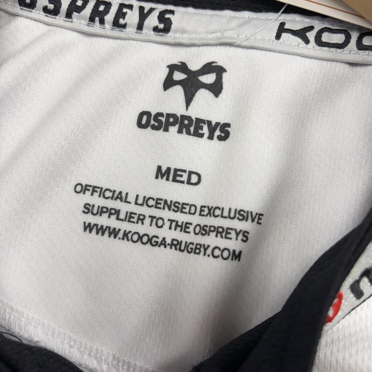 Vintage Retro Essential Kooga Ospreys 2012 - 13 Away Yellow and White Collared Rugby Short Sleeve Jersey Shirt top  with embroidered logos and RWE, Jewson, Tesco, Cuddy Group, Evening Post and Worthington's printed sponsorships