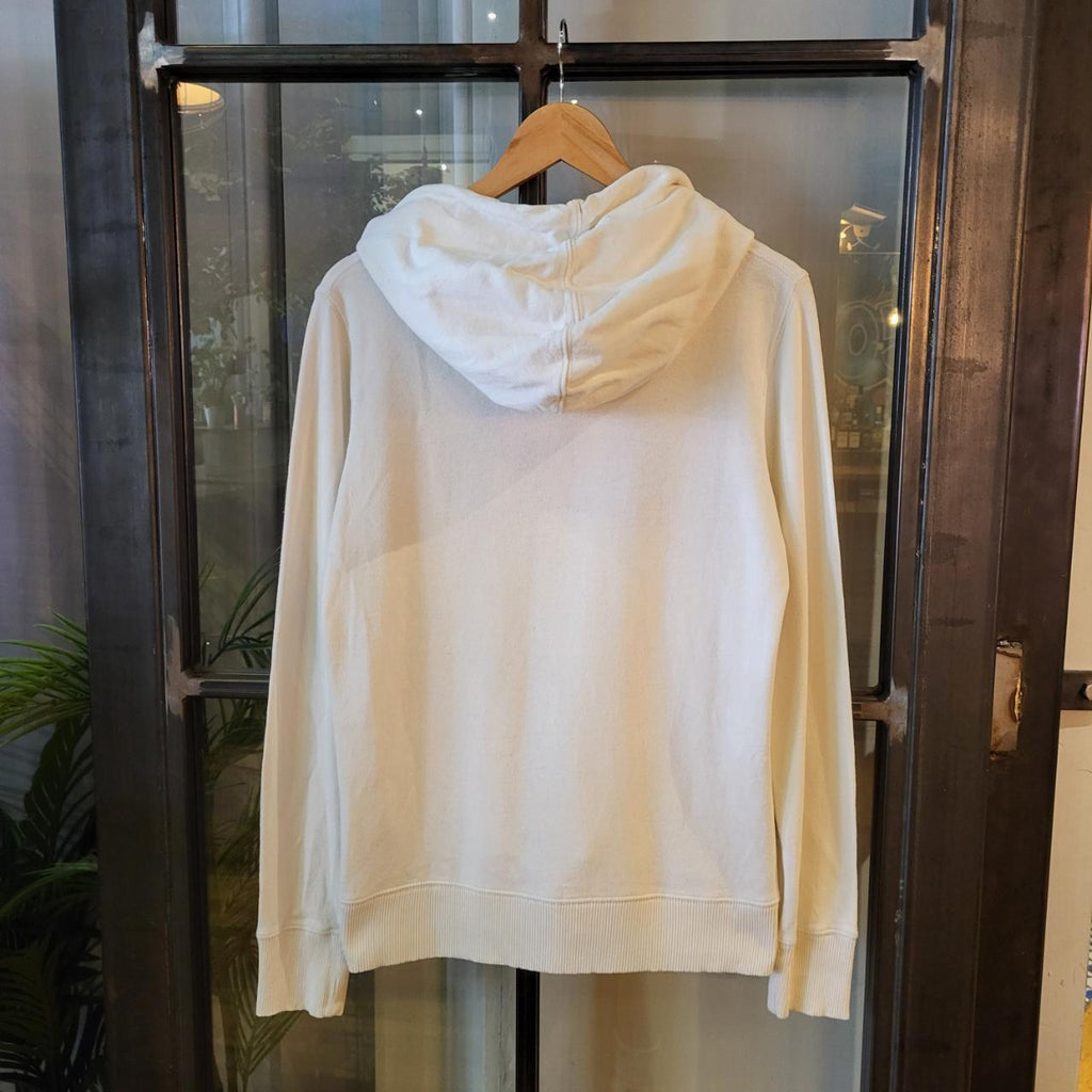 SWT286 - Vintage Retro Essential GAP White Hoodie sweatshirt jumper crewneck with patch centre logo #gap #90s #casual #essential