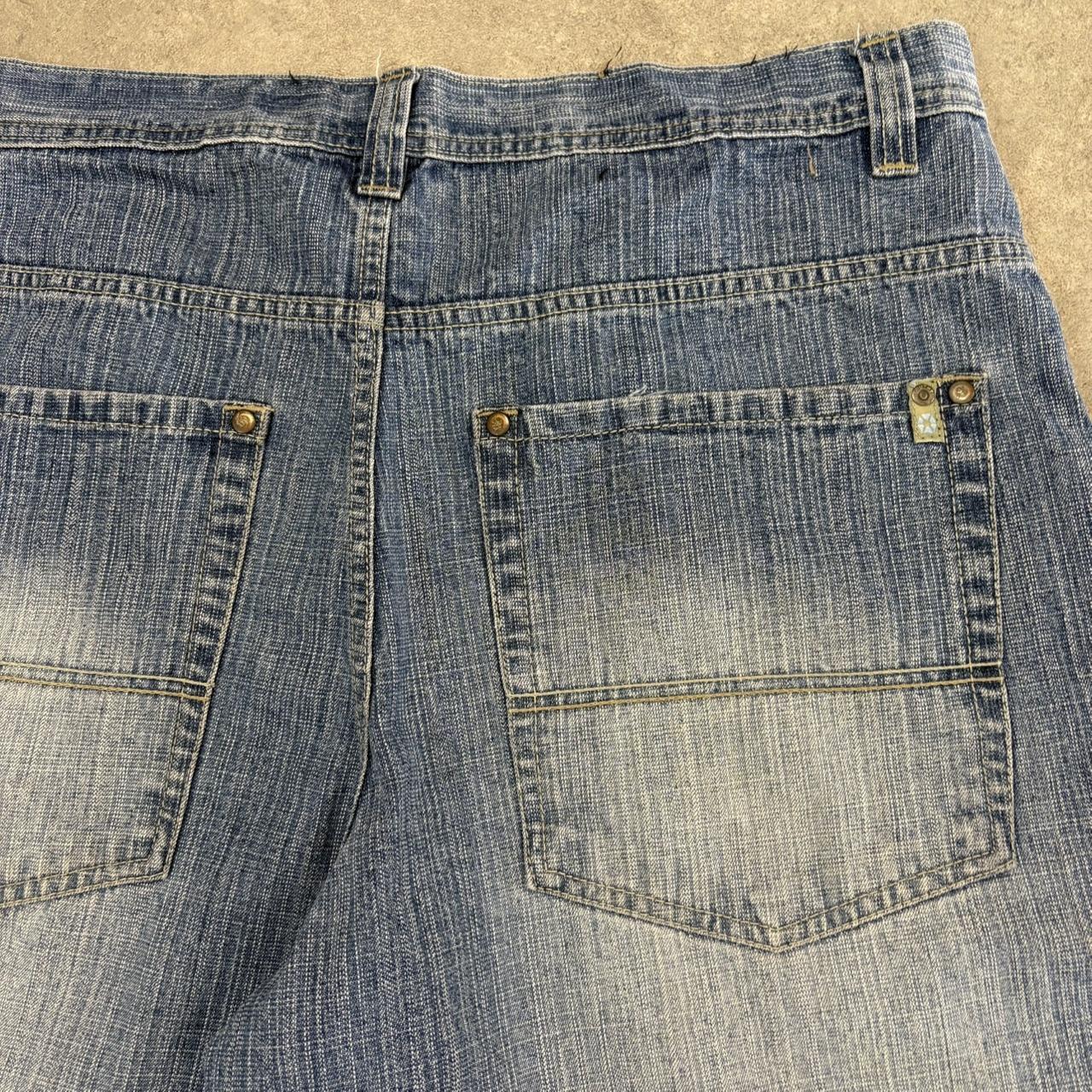 Vintage Blue Wash Southpole Jorts Mens 38” Baggy Wide Leg Skate Surf Denim Jean Shorts Hip Hop Streetwear Y2K