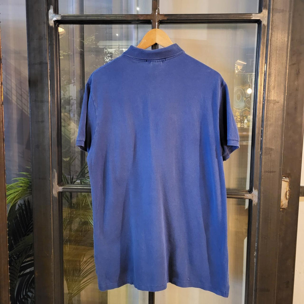 POL153 - Vintage Ralph Lauren Blue Polo Shirt Short Sleeve collared button up top #Y2K #preppy #chiefkeef #golf