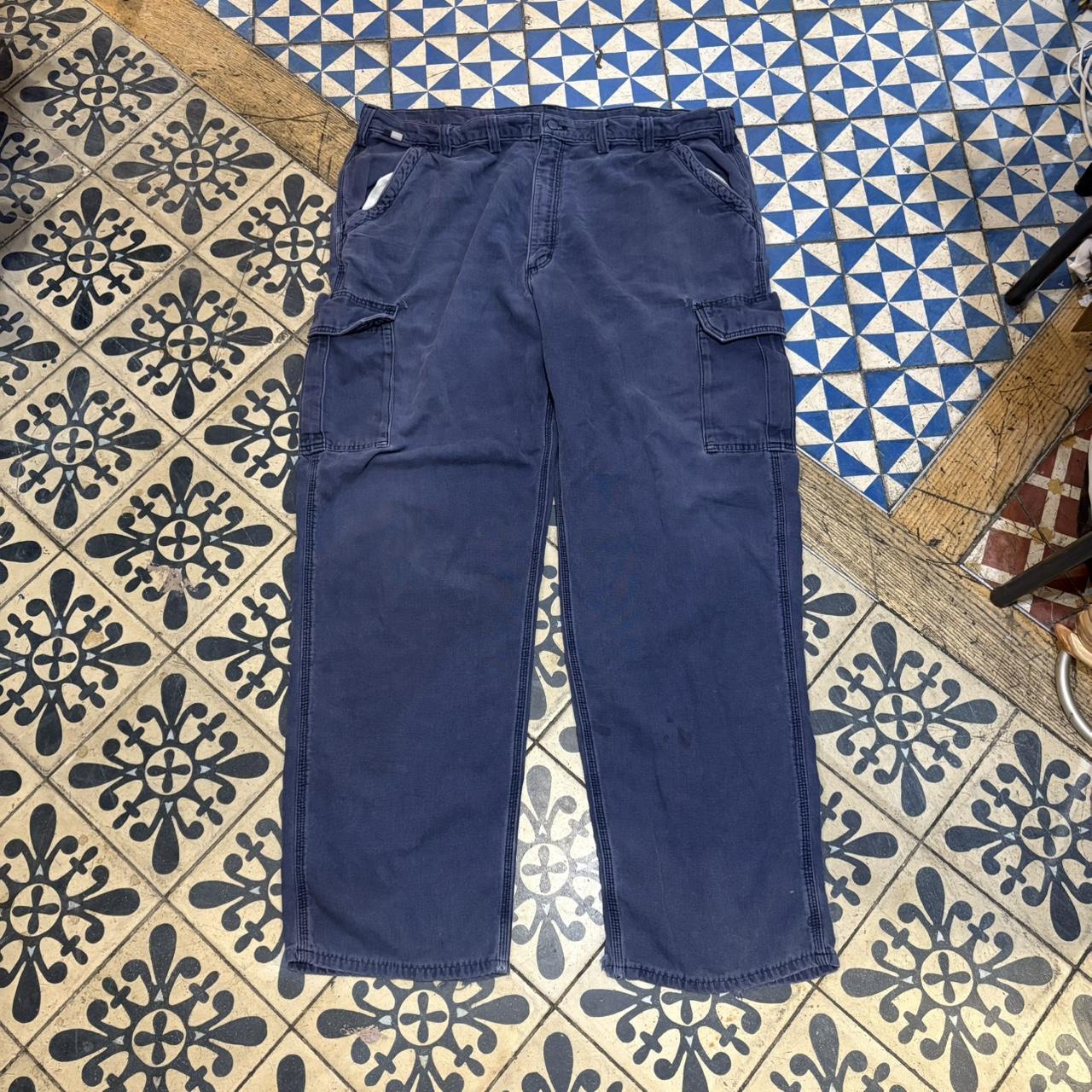 TRW406BR - Vintage retro essential  Navy Carhartt Cargo Carpenter Trousers pants casual workwear #skater #utility #workwear #cargo #carhartt