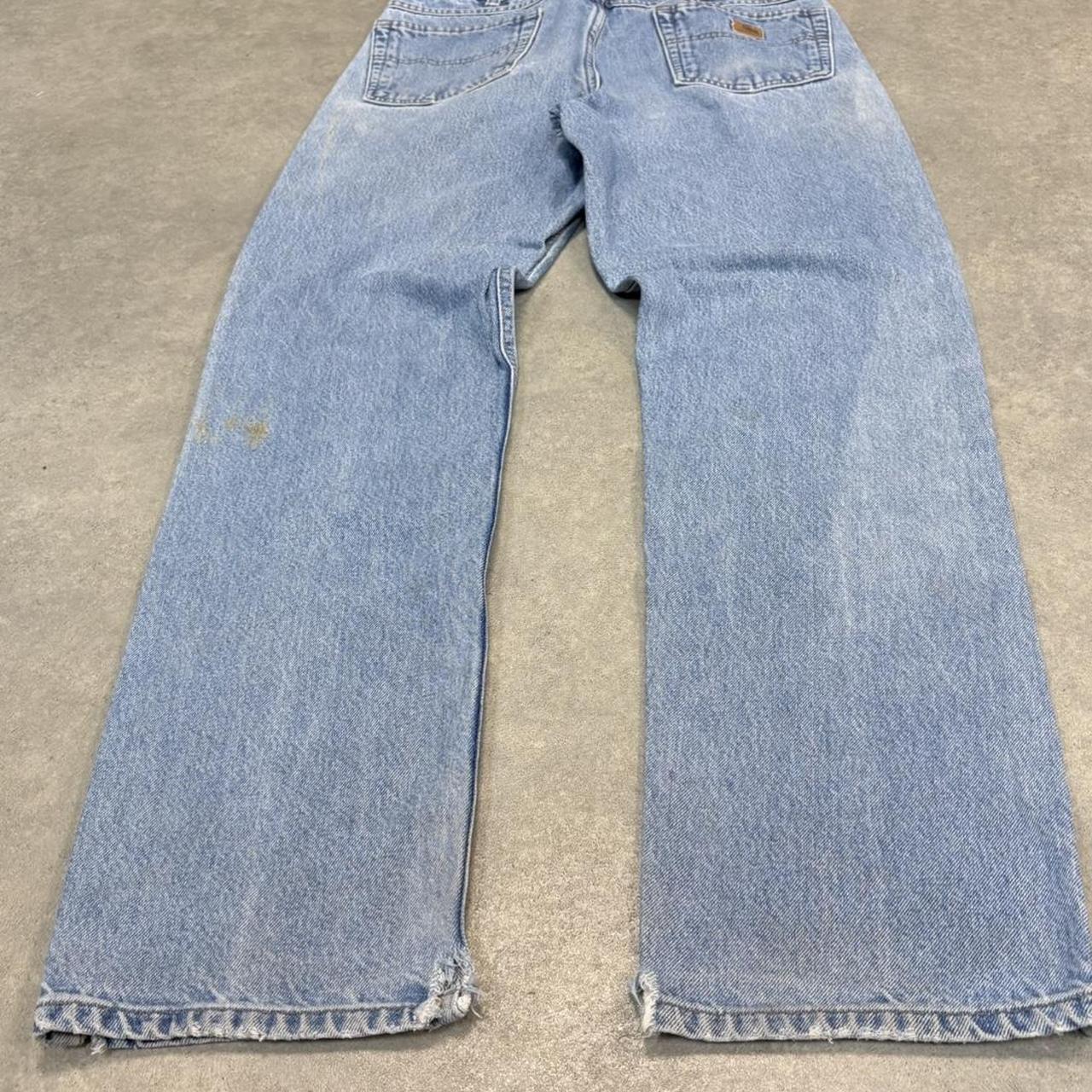 BR1912AAR-U - Vintage retro essential  Carhartt Straight Leg Light Blue Wash Denim Jeans Trousers pants #denim #straightleg #jeans #carhartt #skater