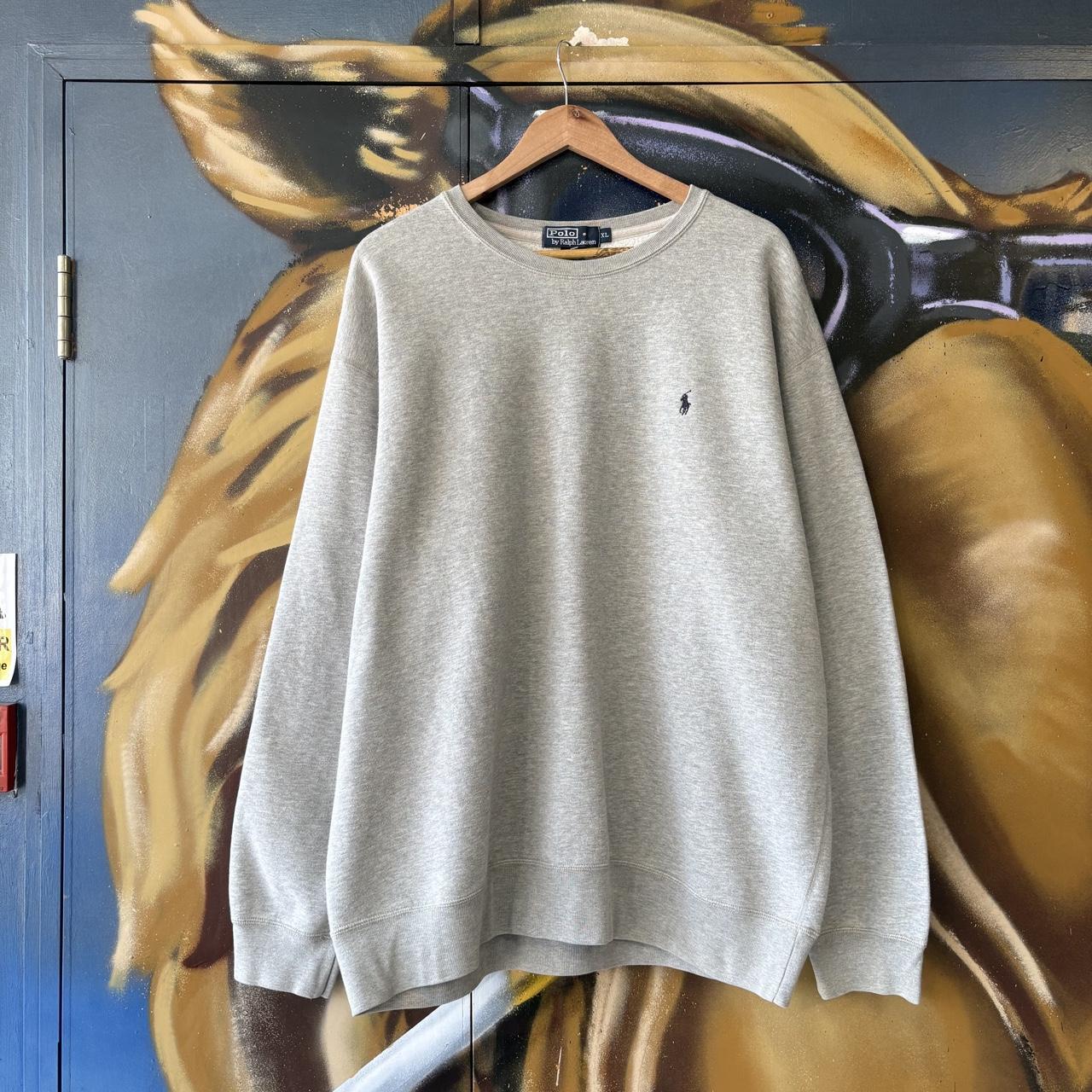 Vintage Polo Ralph Lauren Sweatshirt Mens XL Grey Old Money Preppy Basic Pullover Jumper Top 90s Y2K 00s