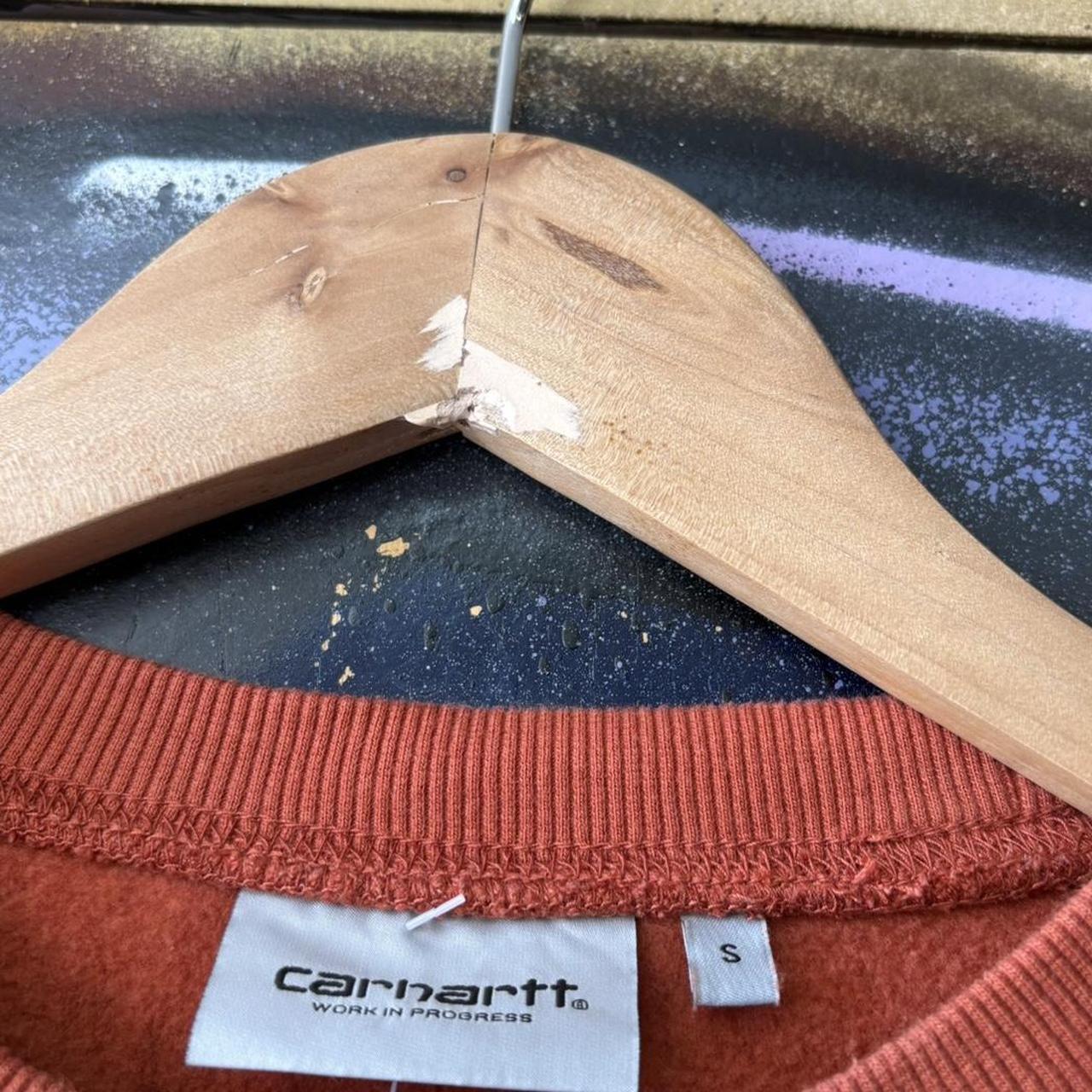 Vintage Carhartt WIP Sweatshirt Mens Small Rust Orange Buffalo Graphic Crewneck Jumper Skate 90s Y2K