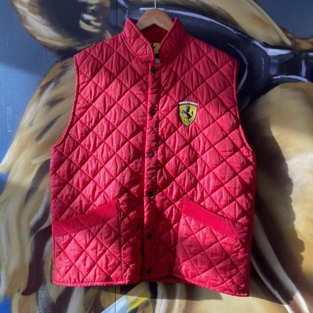 Y2K Ferrari Diamond Quilted Button Up Gilet Vest
