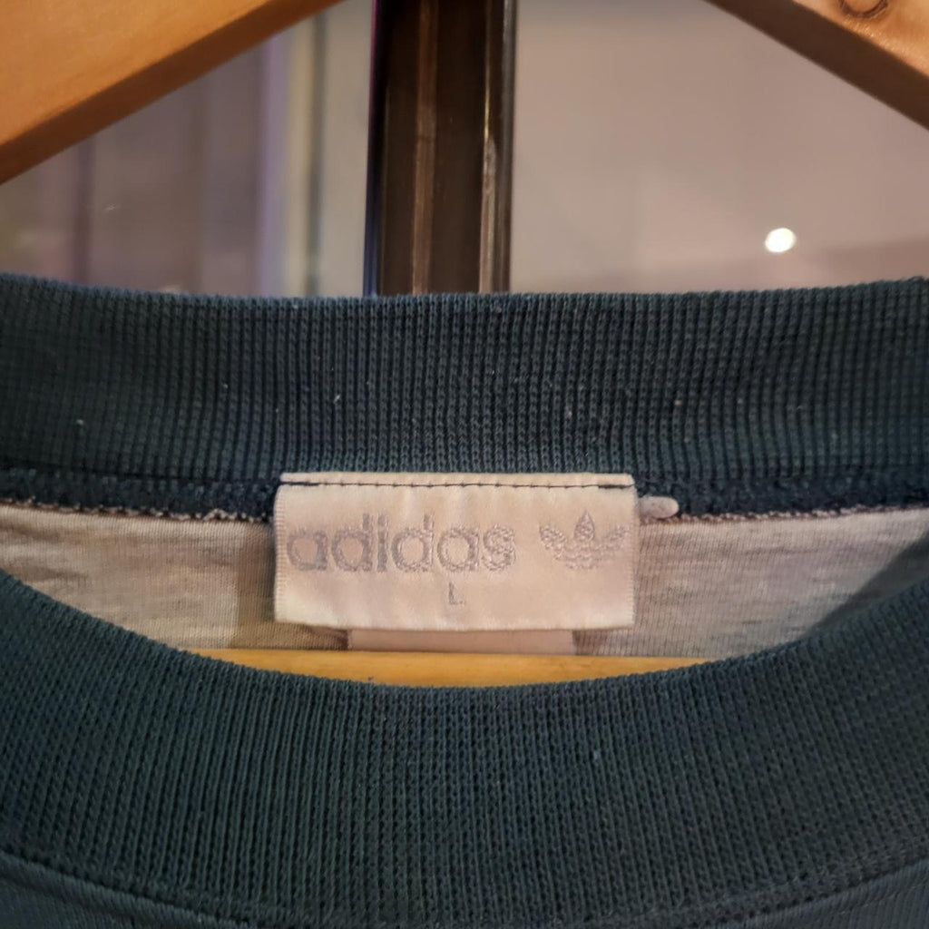 SWT103 - Vintage retro green essential Adidas Training Phys Ed Dept. patched Print sweatshirt jumper crewneck with logo #adidas #sportswear #casual