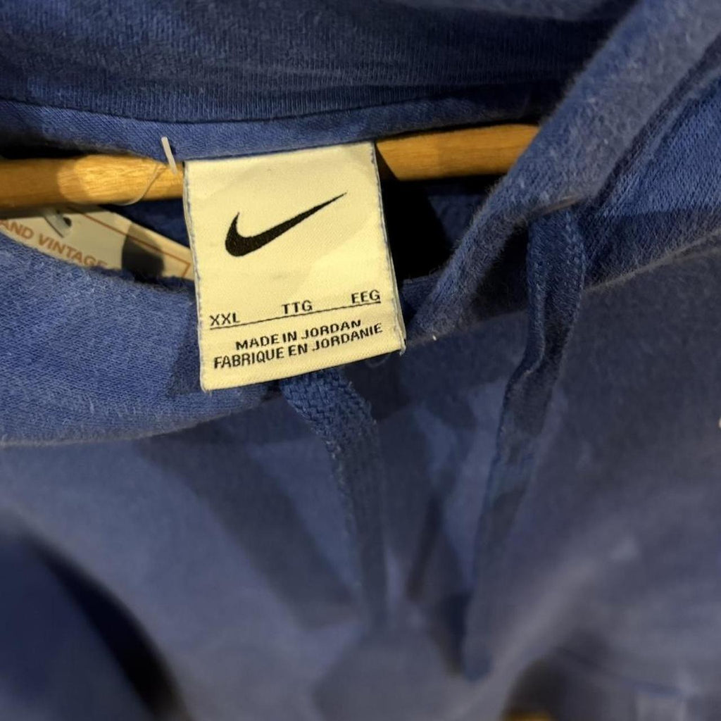 MA0202BC-P - Vintage Retro Essential Blue Nike Sweatshirt Hoodie with embroidered swoosh logo #90s #sportswear #essential #nike #y2k