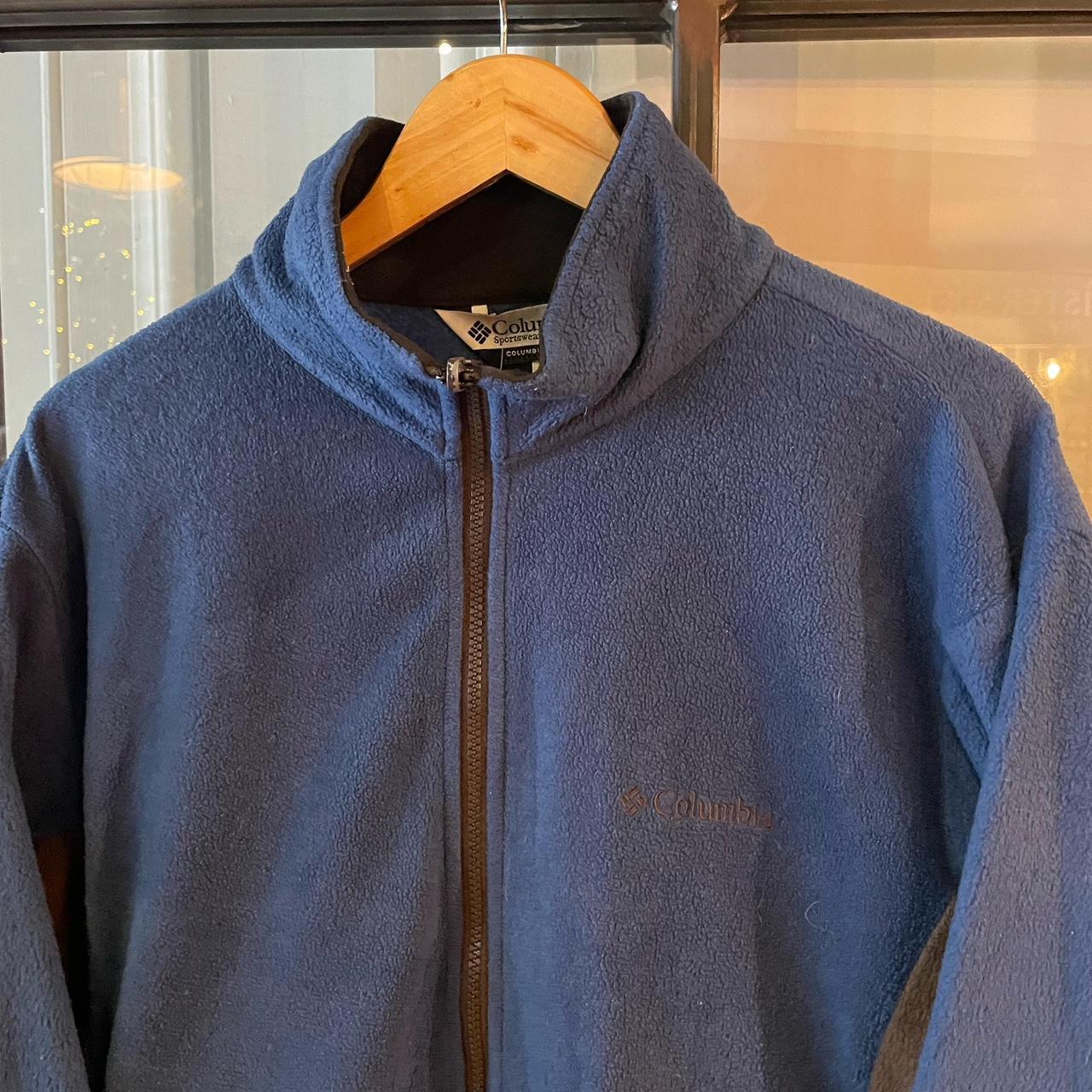 0125C36 - Vintage retro essential Columbia Blue full zip up outdoor fleece jacket sweatshirt #pullover #outdoor #columbia #hike #gorpcore