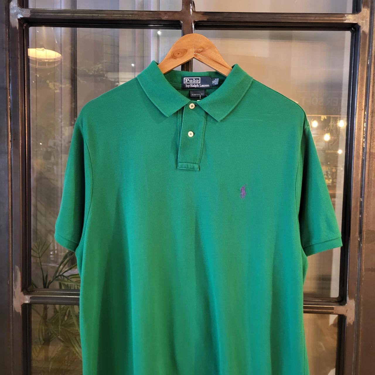 POL123P - Vintage Ralph Lauren Green Polo Shirt Short Sleeve collared button up top #Y2K #preppy #chiefkeef #golf #oldmoney