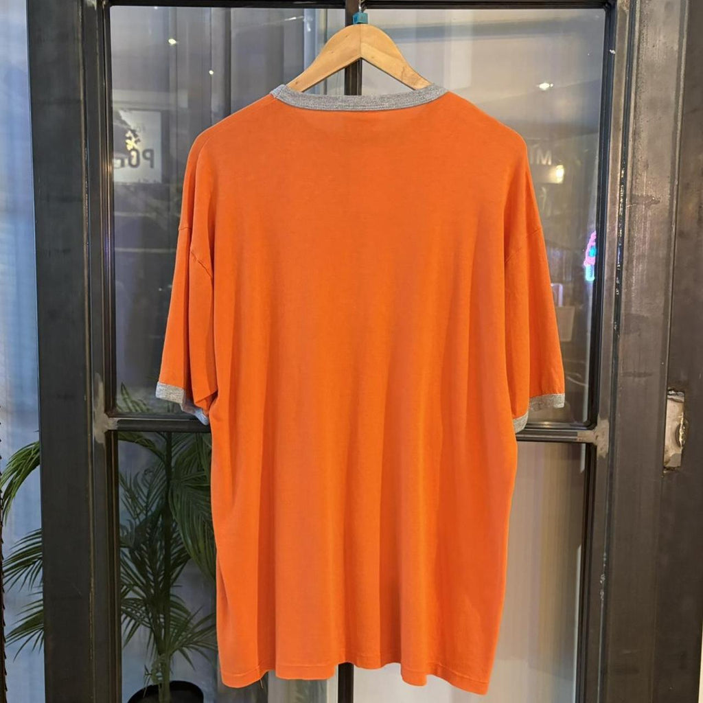 BR2804EL-P - Vintage Retro Essential Orange Chaps Ralph Lauren Graphic Print Top Tee T-shirt #90s #graphic #ringer #chaps #ralphlauren