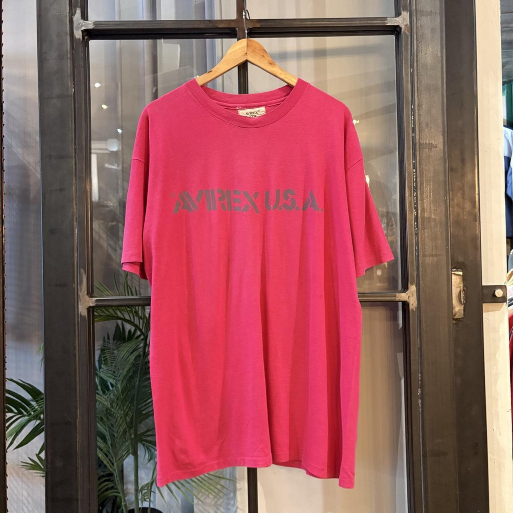 Vintage Avirex USA T shirt Mens XXL Pink Tee Single Stitch Graphic Print Surf Skate Tee Top Y2K 90s