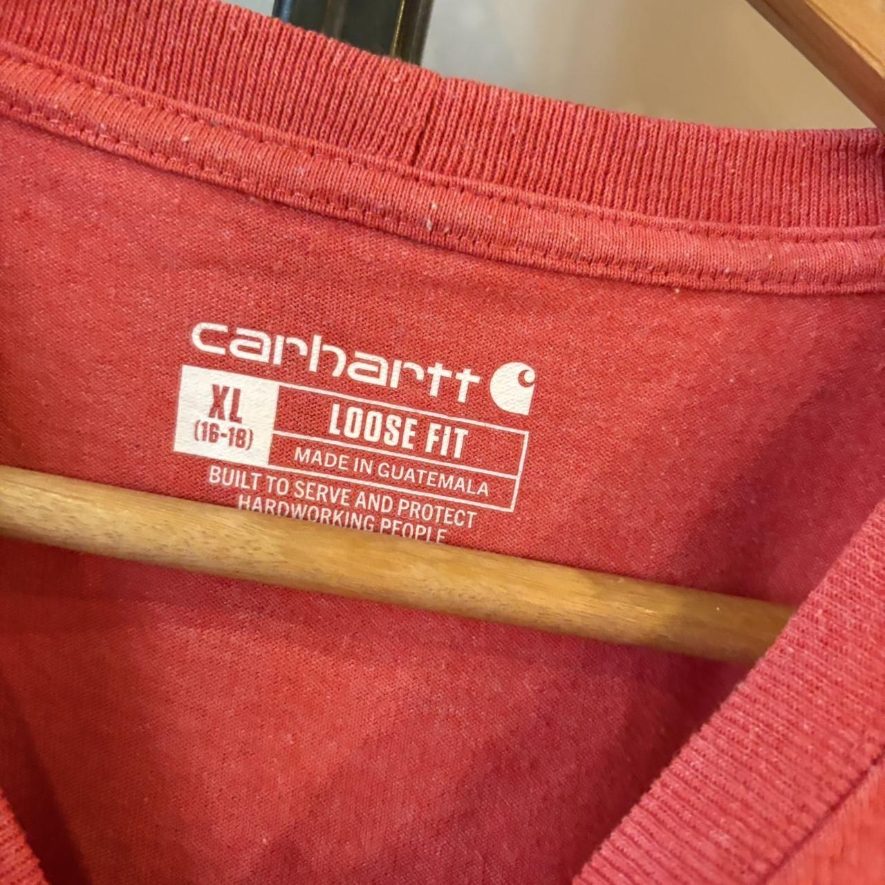 TEE403BR - Vintage Retro Essential Pink Carhartt Pocket Top Tee T-shirt #90s #skater #workwear #y2k #carhartt