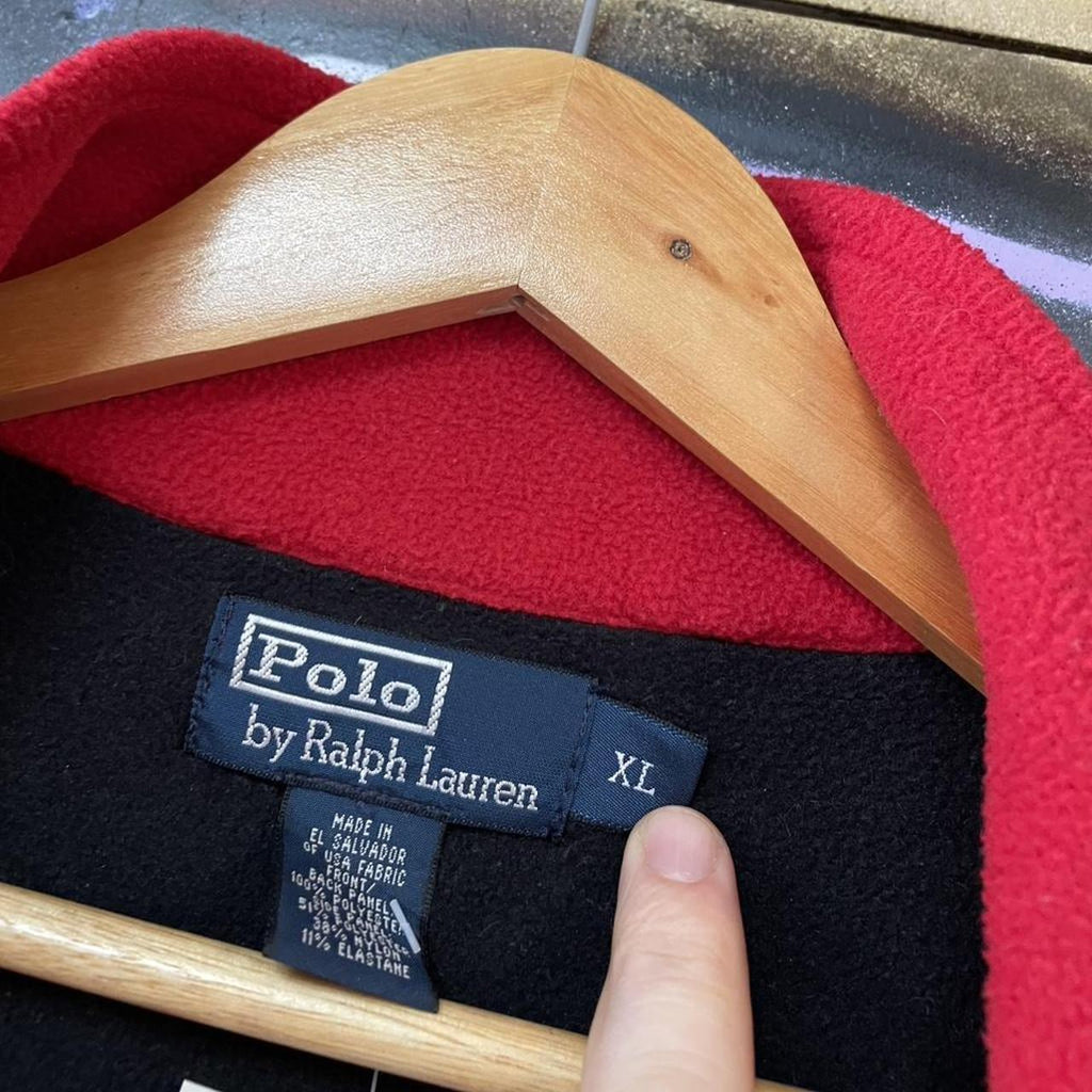 90s Ralph Lauren Crest Logo Quarter Zip Fleece Sweatshirt
