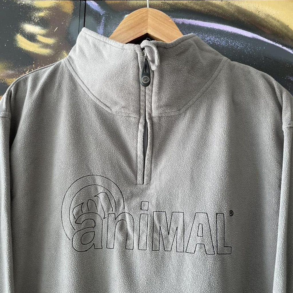 Y2K Animal Spellout Fleece Sweatshirt