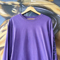 BR2306OZ-U - Vintage Retro Essential Purple Dyed Carhartt Longsleeve Graphic Print Top Tee T-shirt with embroidered patch logo #skater #workwear  #carhartt #y2k #graphic