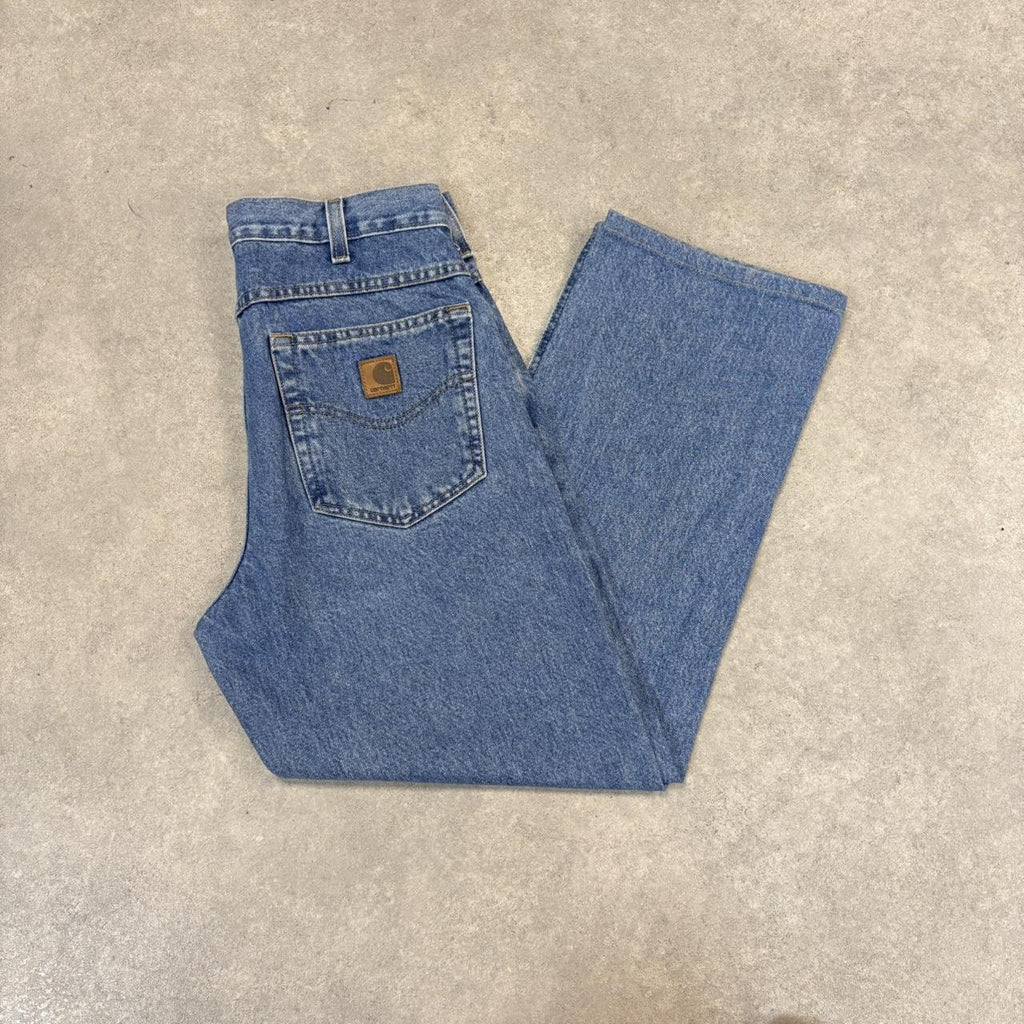 BR1912VA-U - Vintage retro essential Carhartt  Blue Wash Denim Jeans Trousers pants #denim #carhartt #skater #jeans #straightleg