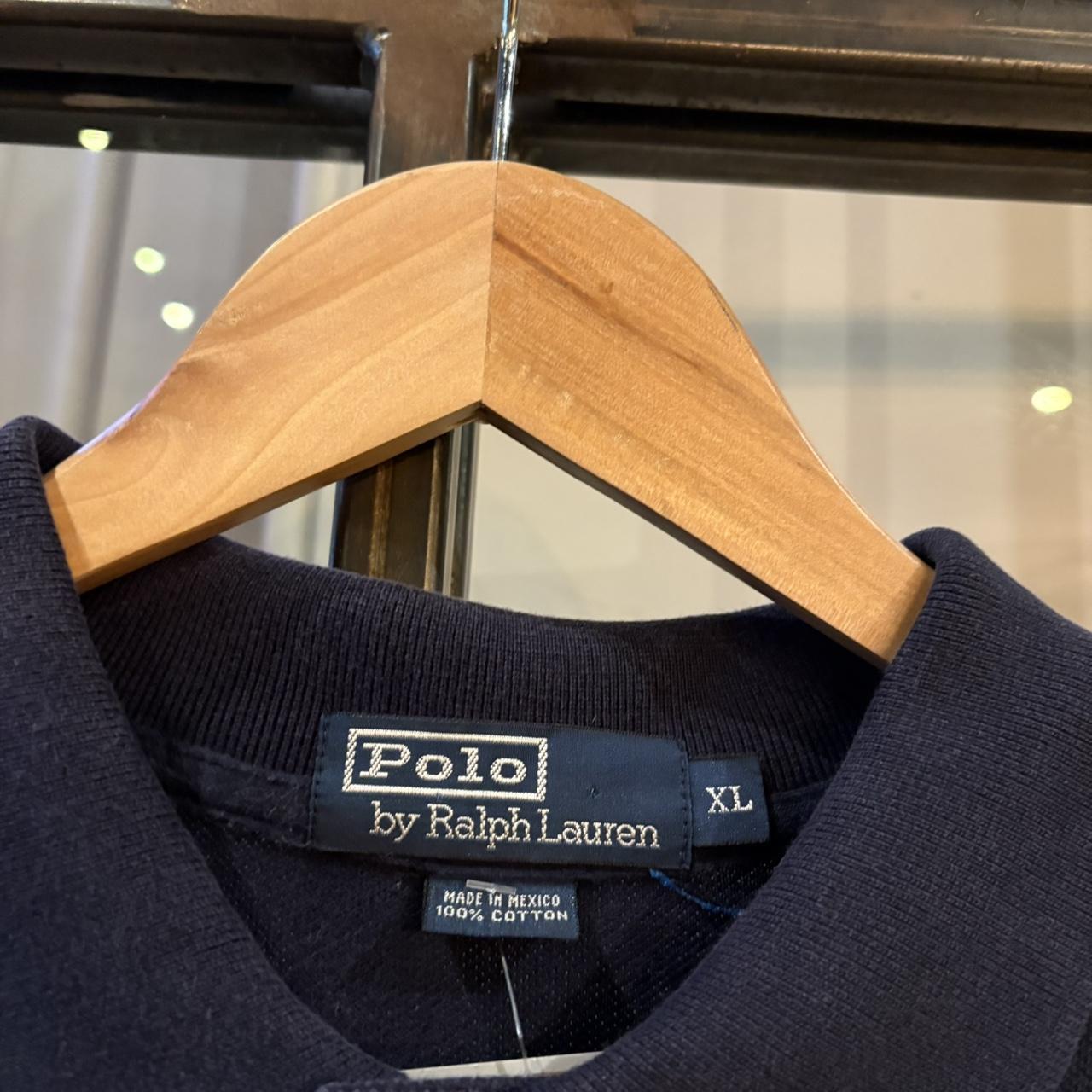 BR1912E-F - Vintage Retro Ralph Lauren Plain Navy Polo Shirt Short Sleeve collared button up top  #Y2K #preppy #chiefkeef #oldmoney #ralphlauren