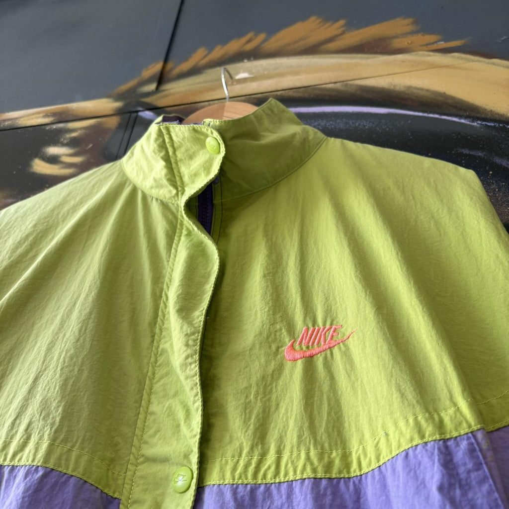 Vintage Nike Track Jacket Mens Large Multi Colour Green Purple Festival Funky Crazy Pattern Zip 90s
