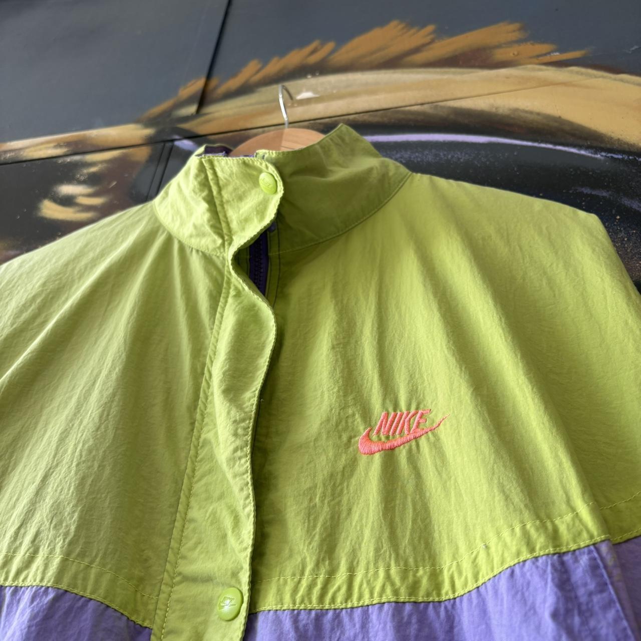 Vintage Nike Track Jacket Mens Large Multi Colour Green Purple Festival Funky Crazy Pattern Zip 90s
