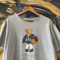 Vintage Ralph Lauren T shirt Mens Large Polo Bear Basketball Graphic Print Preppy Tee Top 90s Y2K 00s