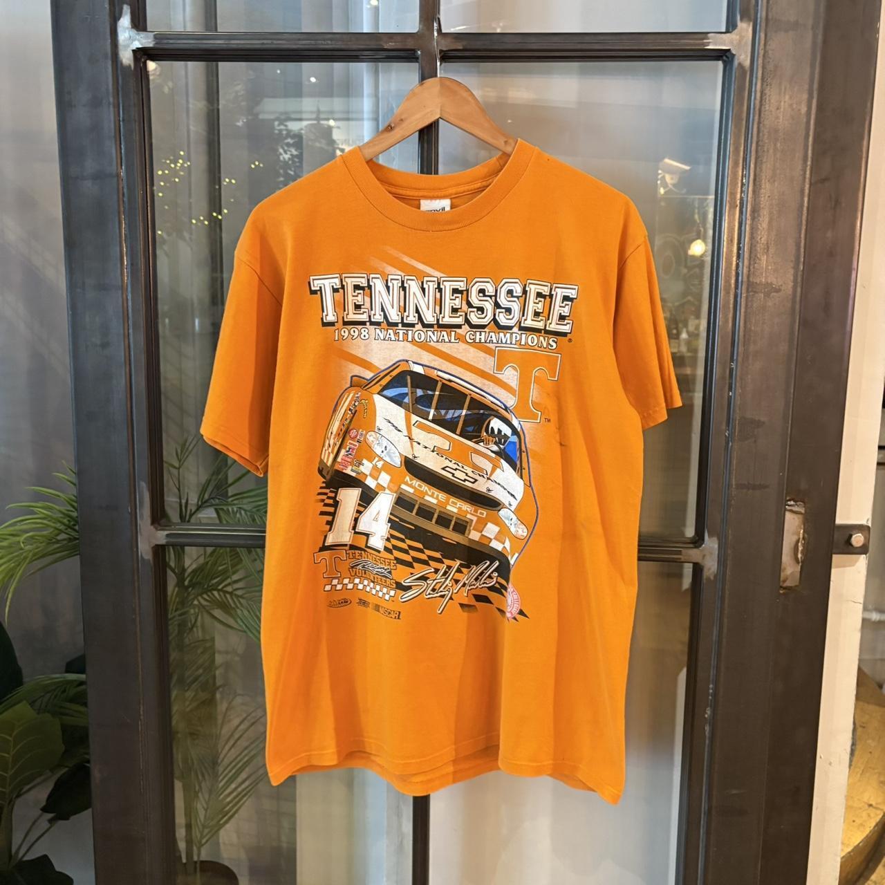 TEE406BR - Vintage Retro Essential Orange Nasacr Sterling Marlin 14 Chevrolet 1998 National Champions Graphic Print Top Tee T-shirt #90s #graphic #nascar #racer #racing