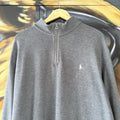 BR1602H-U - Vintage Ralph Lauren Grey 1/4 quarter zip up Sweatshirt jumper fleece top #Y2K #preppy #quarterzip #smartcasual #oldmoney