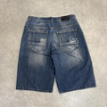 Vintage Blue Wash Enyce Jorts Mens 36” Baggy Wide Leg Skate Surf Denim Jean Shorts Hip Hop Streetwear Y2K