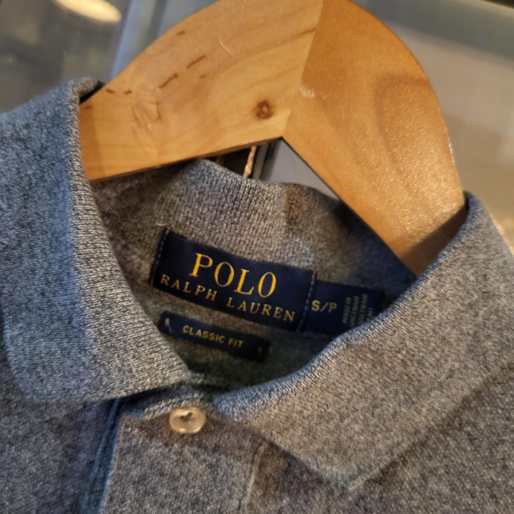 POL197 - Vintage Ralph Lauren Grey Polo Shirt Short Sleeve collared button up top #Y2K #preppy #chiefkeef #golf #oldmoney