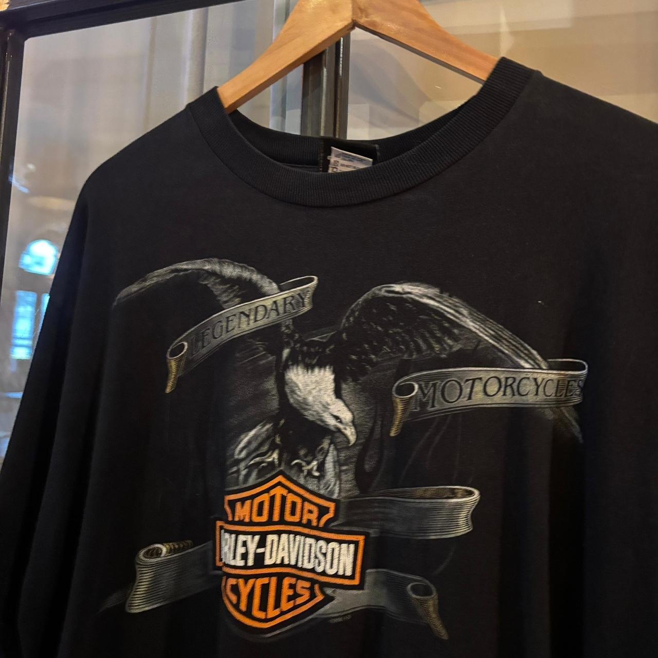0325A26F -  Vintage Retro Essential Harley Davidson Heritage Cycles Walton Beach, Florida 2002 Black Graphic Print Top Tee T-shirt #graphic #motorcycles #biker #harley #harleydavidson