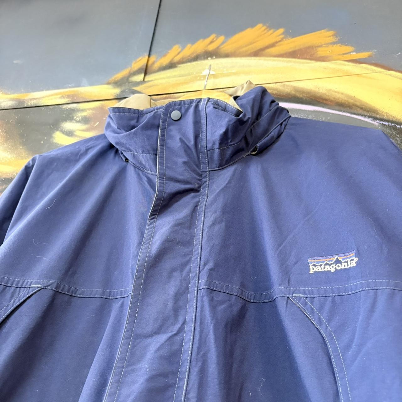 ADN0101CI-U - Vintage Retro Essential Blue Patagonia Goretex Waterproof Full Zip padded jacket coat #gorpcore #goretex #expedition #outdoor #patagonia