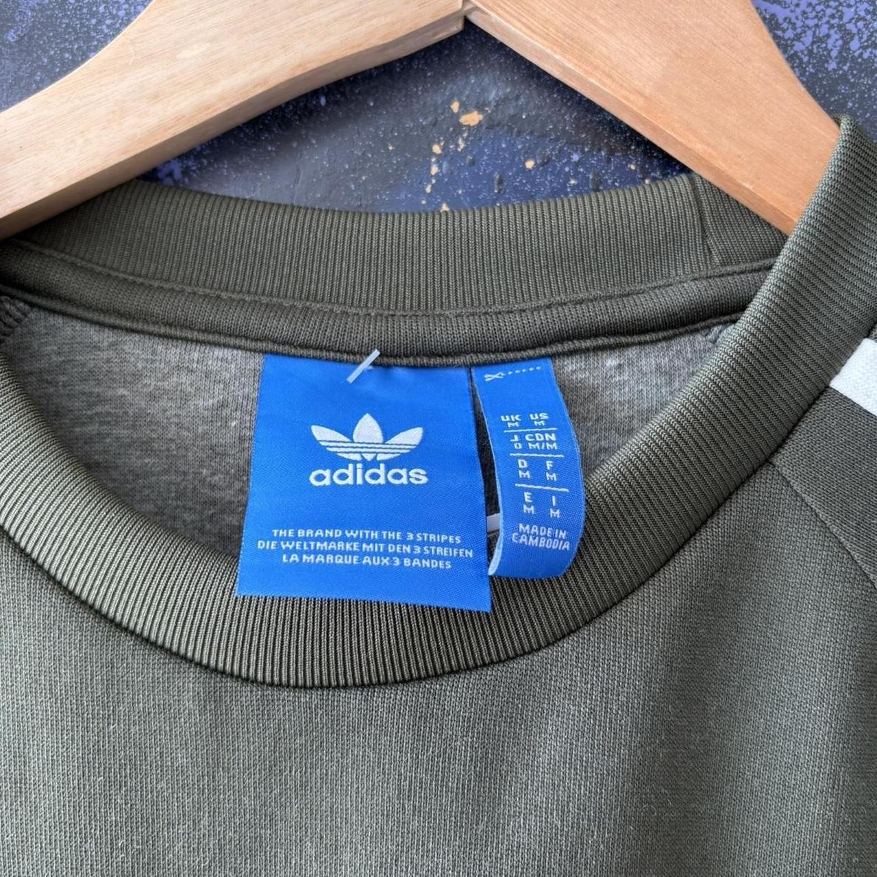 Adidas Originals Sweatshirt Mens Medium Essential 3 Stripes Panel Jumper Top 90s Y2K 00s