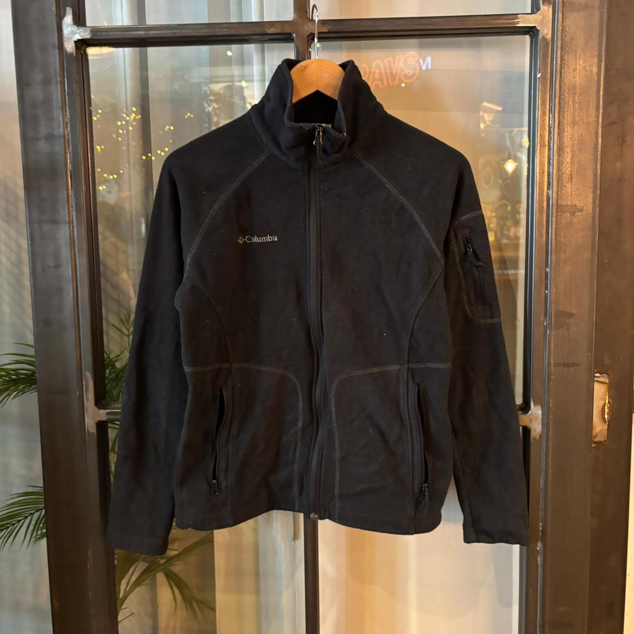 SWT625F - Vintage retro essential Black Columbia full zip up outdoor sweatshirt fleece jacket #pullover #outdoor #expedition #hike #gorpcore